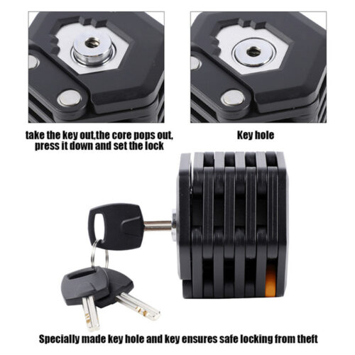 Anti-Theft Strong Security Bicycle Folding Lock With 3 Keys
