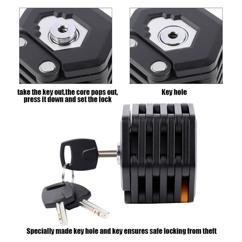 Anti-Theft Strong Security Bicycle Folding Lock With 3 Keys