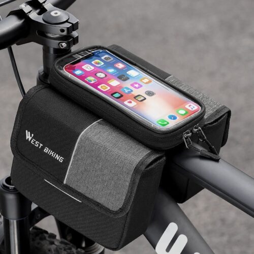 Bilateral Tube Touch Screen Saddle Bag