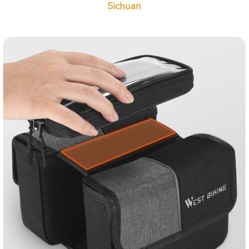Bilateral Tube Touch Screen Saddle Bag