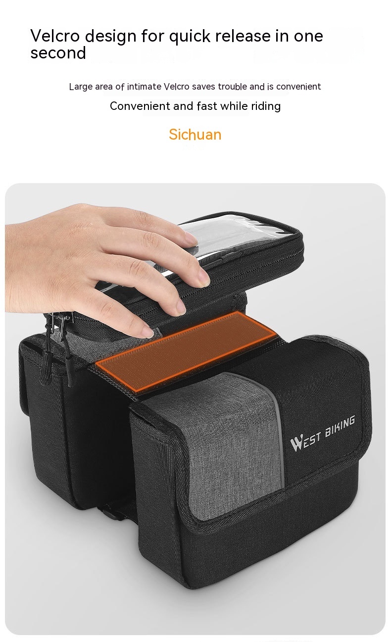 Bilateral Tube Touch Screen Saddle Bag