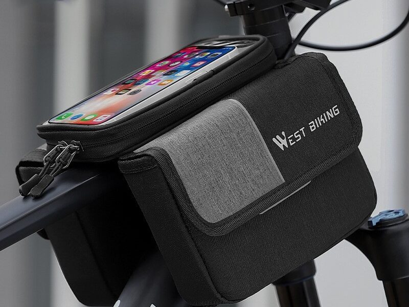 Bilateral Tube Touch Screen Saddle Bag